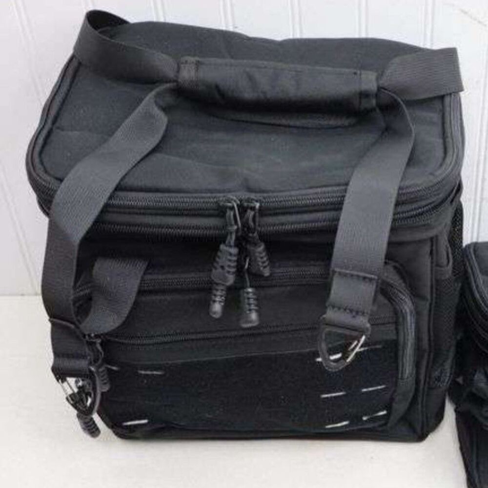 NEW  Black Tactical Style Insulated Work Lunch Cooler Bag w/Multiple Zip Pockets